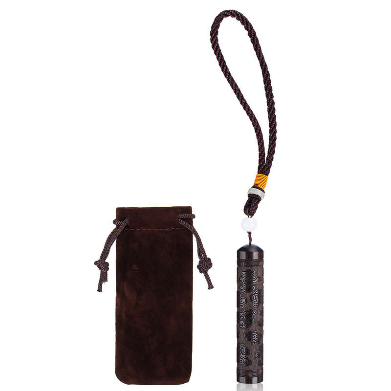 Snuff Bottle Spoon Bullet Ebony Portable Vial Fragrance Toothpick Case Container