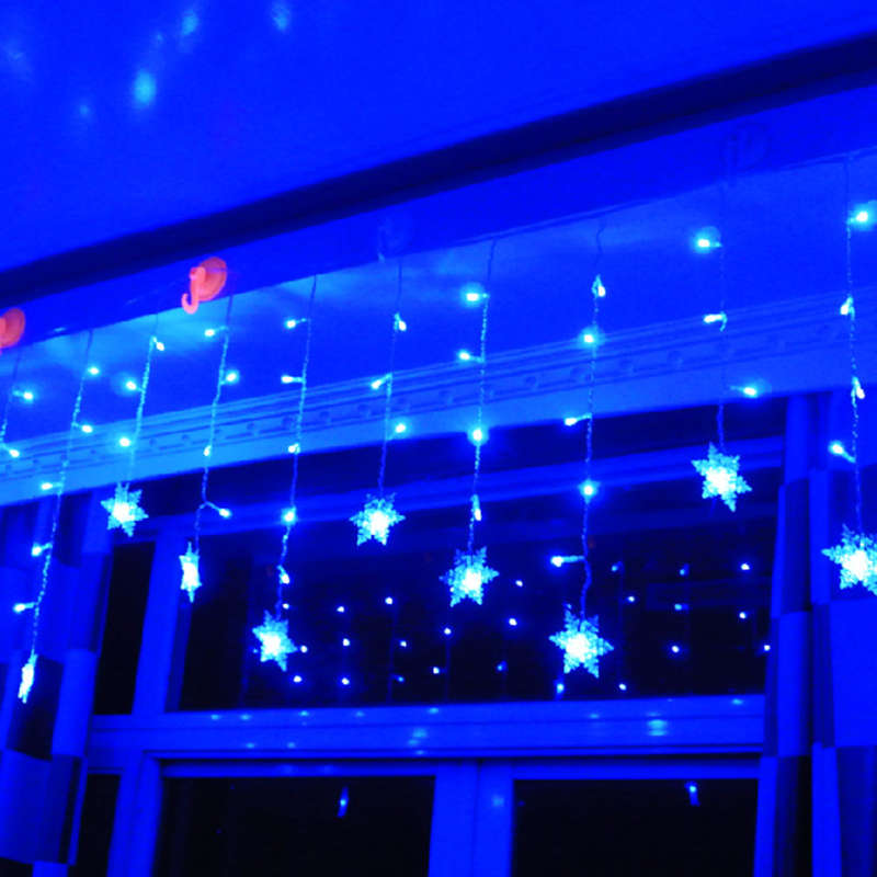 3.8M LED Curtain Snowflake String Lights LED Fairy Lights 8 Modes Christmas Lights ... (COLOR: BLUE)