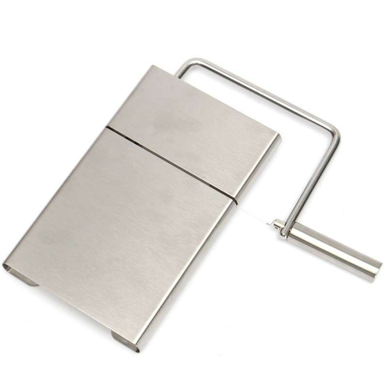 KCASA Stainless Steel Wire Cheese Slicer Butter Cutter Knife with Cheese Board Making Dessert Blade