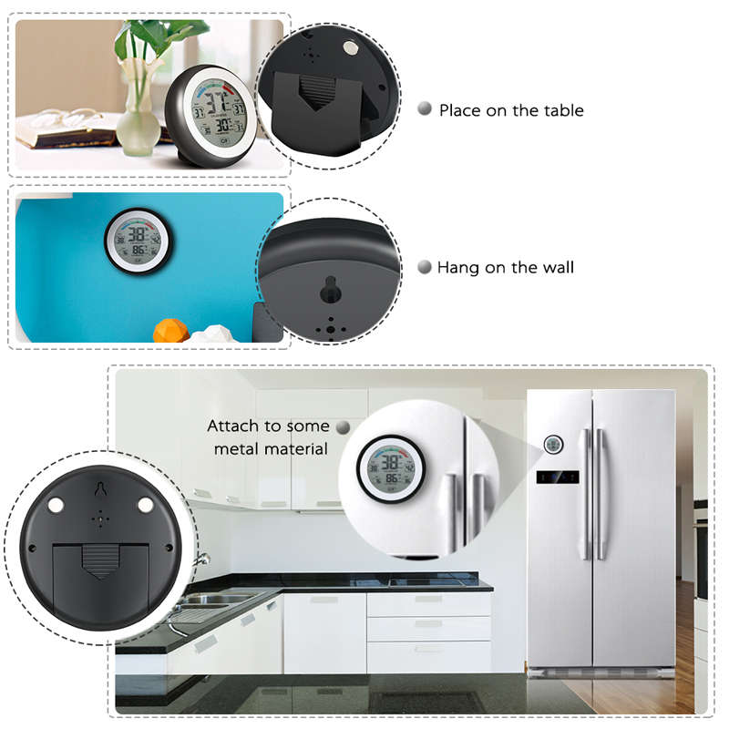 Multifunctional Digital Thermometer Hygrometer Temperature Humidity Meter Max Min Value Trend Display / Touch Screen