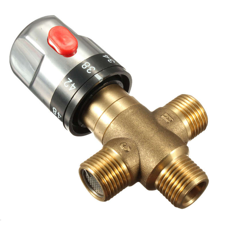 Brass Thermostatic Mixing Valve Bathroom Faucet Cartridges Temperature Contr