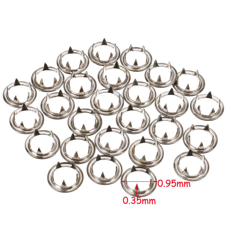100PCS Prong Pliers Ring Press Studs Snap Popper Fasteners 9.5mm DIY Tools Kit