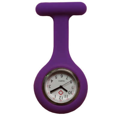 Colorful Silicone Doctor Fob Watch Pocket Nurse Watches with Clasp (COLOR: PURPLE)