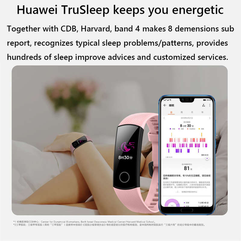 Huawei Honor Band 4 0.95 AMOLED 2.5D Swim Posture Detect Heart Rate Sleep Snap Monitor Smart Watch