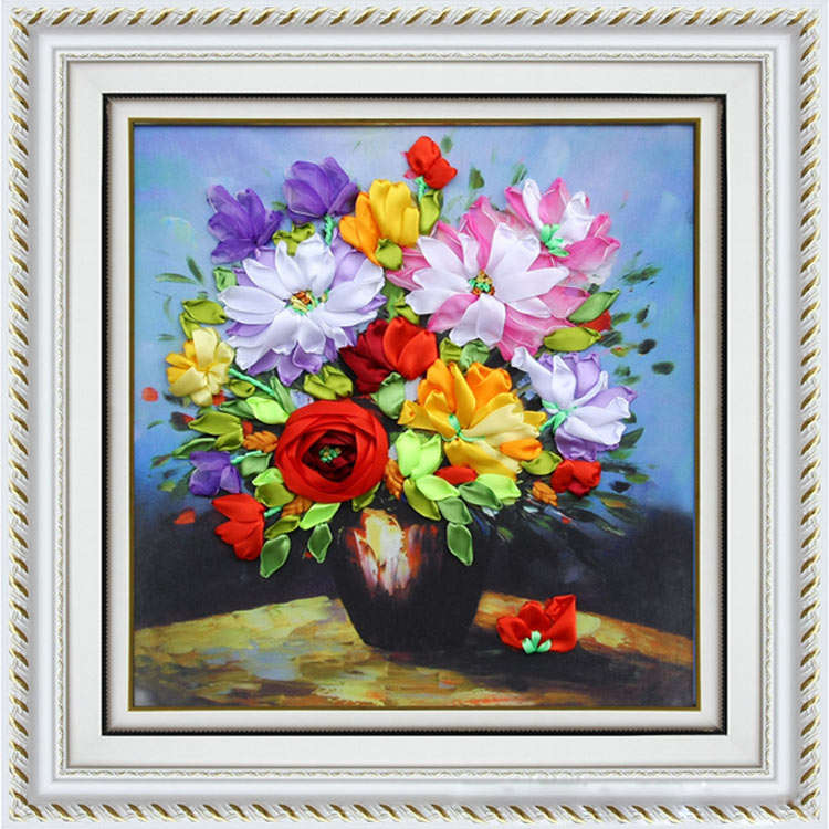 silk ribbon cross stitch