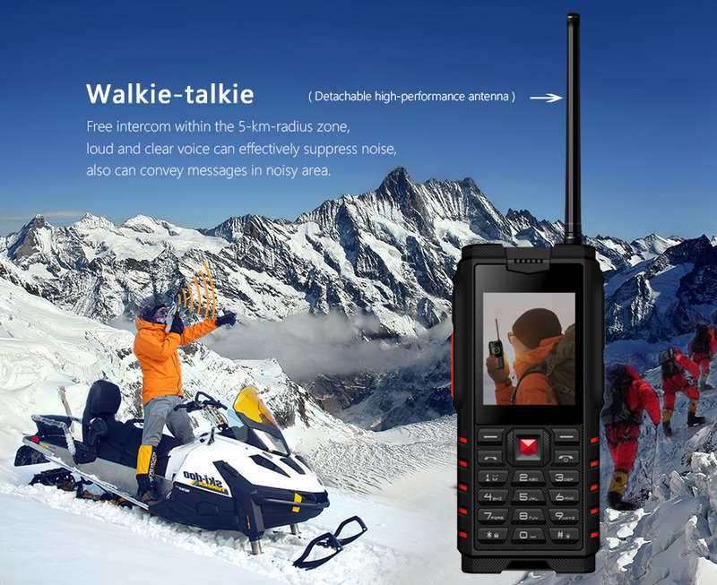 ioutdoor T2 IP68 Waterproof 2.4'' 4500mAh UHF Walkie Talkie Bluetooth Dual SIM Card Feature Phone -