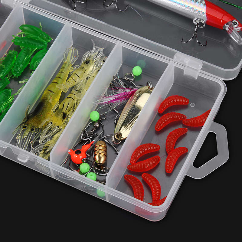 24/72/83Pcs/Set Soft Hard Fishing Lure With Box Set Small Lure Bass Crank Bait Hooks Kit