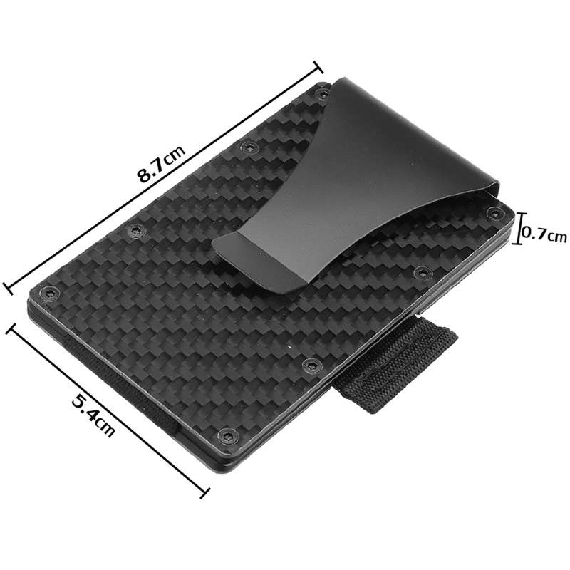 RFID Blocking Metal Wallets Slim Carbon Fiber Credit Card Holder Money Clip - 0.04kg