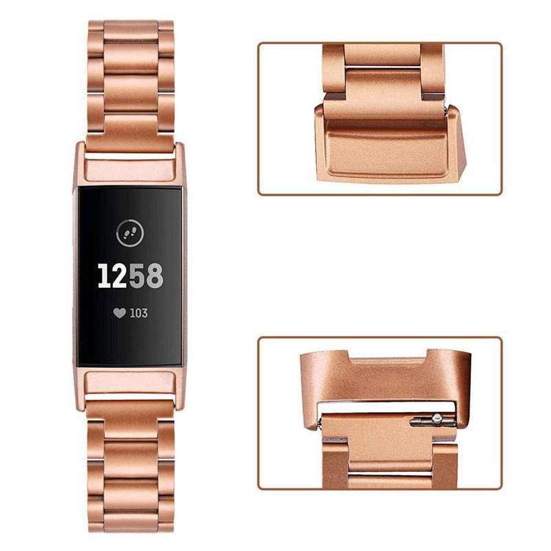 Stainless Steel Watch Band Metal Strap Replacement for Fitbit Charge 3