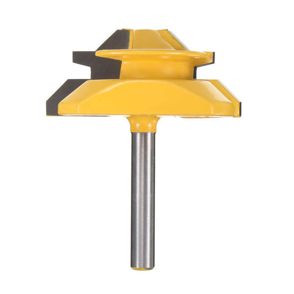 Drillpro RB20 1/4 Inch Shank 45 Medium Lock Miter Router Bit Medium Carbon Steel Alloy Router Bit