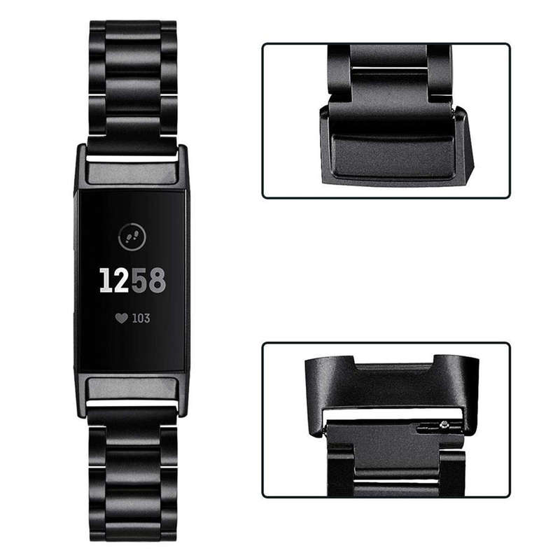 Stainless Steel Watch Band Metal Strap Replacement for Fitbit Charge 3