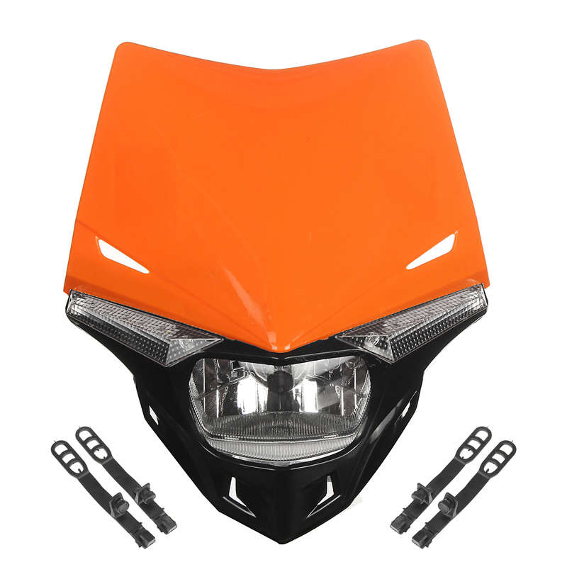 Motorcycle Headlight Assembly Light with Bulb Dual Sport Motocross For Honda/Kawasaki/Suzuki/Yamaha