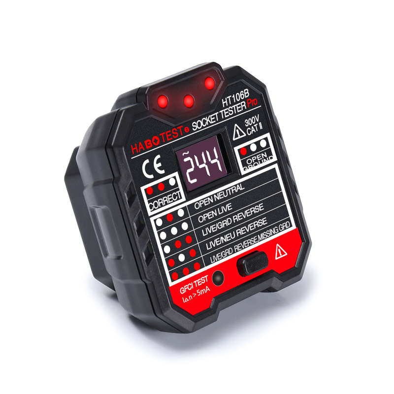 HT106B Socket Outlet Tester Circuit Polarity Voltage Detector Wall Plug Brea