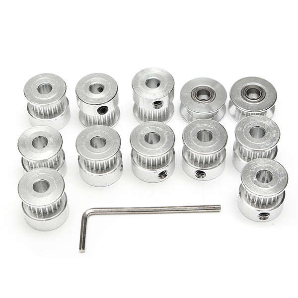 10pcs GT2 20T Bore 6mm Timing Pulley with 10m Belt and Tensioner