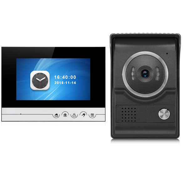 7 inch TFT 2.4G Wired Color Intercom Doorbell Video Door Phone Night Vision IR Outdoor Monitor