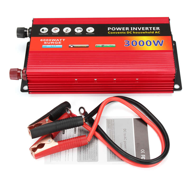 12V TO 220V Solar Inverter 3000W Power Inverter Dual Turbine Cooling System Inverter