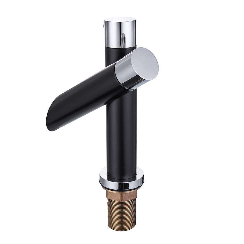 Kitchen Unique Single Handle Black Bathroom Bath Basin Sink Mixer Tap Waterfall Faucet