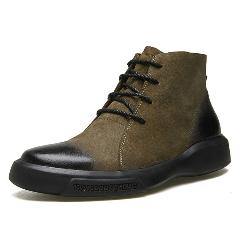 High Quality Leather Ankle Boots (COLOR: KHAKI | SIZE(US): 8)