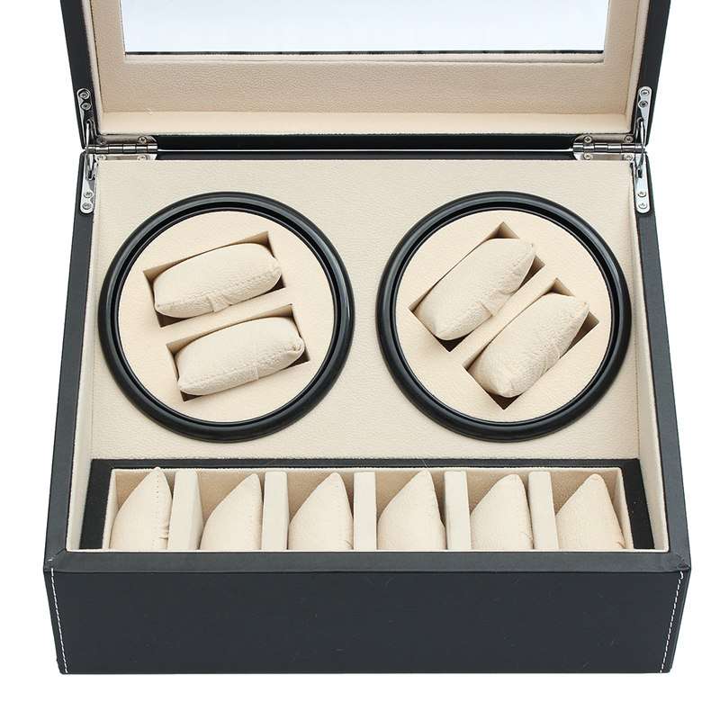 Luxury PU Leather Automatic 4+6 Watch Display Box