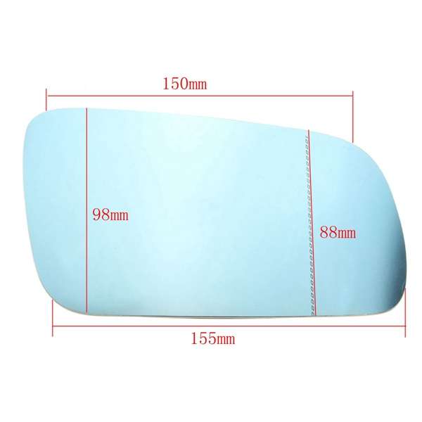 Car Right Driver Side Door Wing Mirror Glass Blue for VW Golf MK4 1996 - 2004
