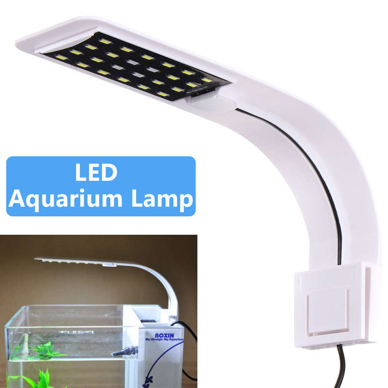 10W 5730 24 LED Aquarium Light Clip Fish Tank Lamp White:Blue 5:1 AC220V - 0.10kg