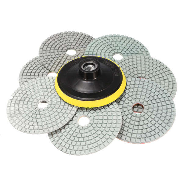 8pcs 4 Inch 50 to 3000 Grit Diamond Polishing Pads for Granite Stone Concrete Marble