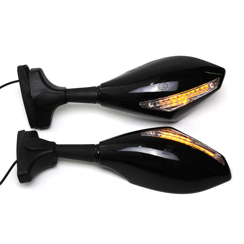 Motorcycle Rearview Mirrors With LED Turn Signal Light For KAWASAKI NINJA 65