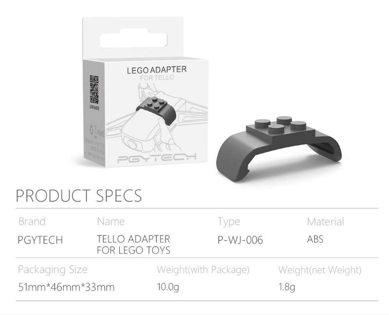 PGYTECH Scalability Universal Adapter Interface for LEGO Toys DJI RYZE TELLO RC Quadcopter - 0.07kg
