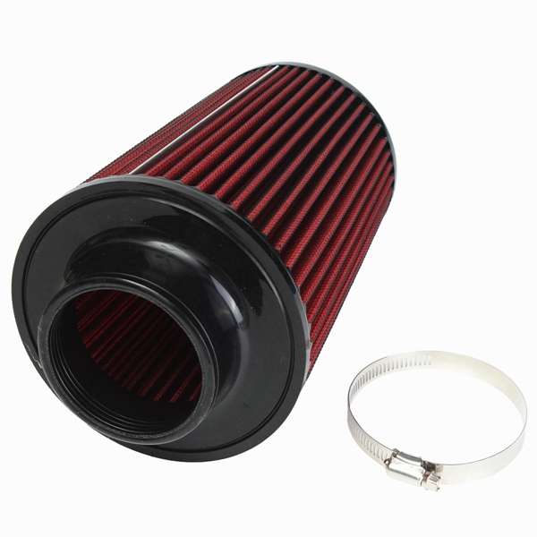 High Flow Car Cold Air Intake Filter Tapered Cone Cold Air Cleaner 3 Inches Red