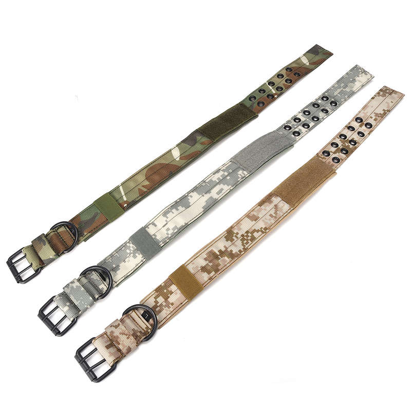 ical Military Adjustable Dog Training Collar Nylon Leash w/Metal Buckl