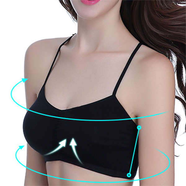 Sexy Pleasing Sling Back Ruffle Bowknot Cross-criss Wireless Padding Bras Crop Tank Tops