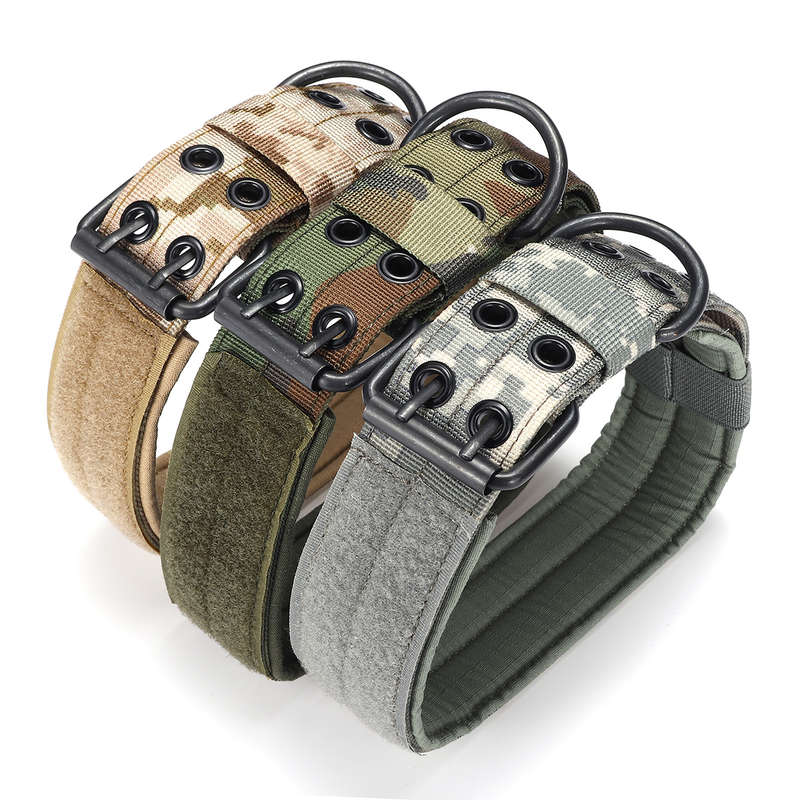 ical Military Adjustable Dog Training Collar Nylon Leash w/Metal Buckl