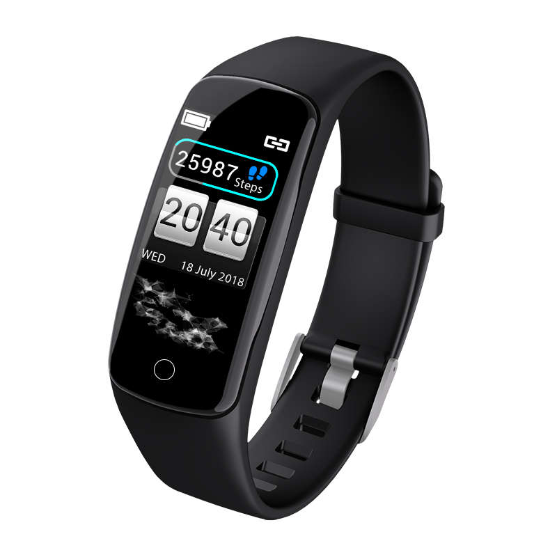 XANES V8 0.96`` Color Screen IP67 Waterproof Smart Watch PPG Heart Rate Blood Pr... (COLOR: BLACK)
