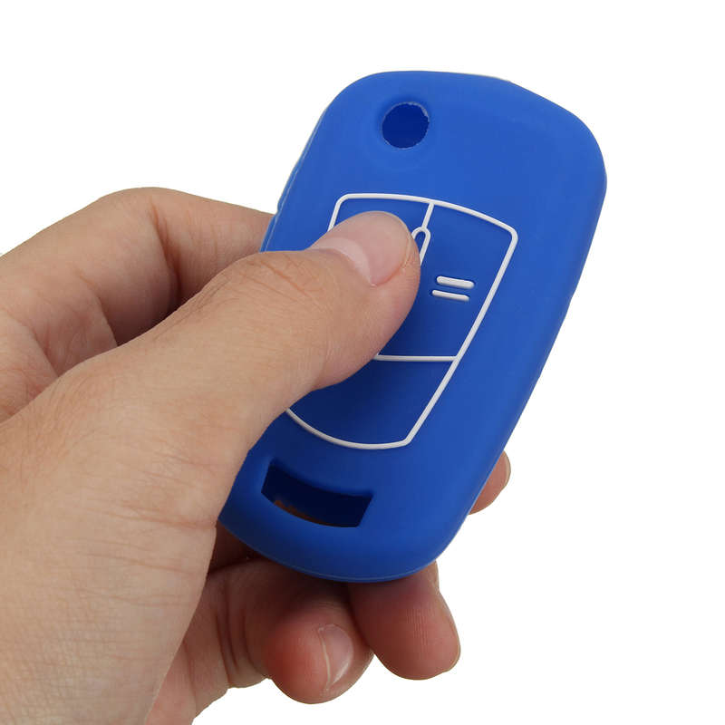 2 Button Silicone Remote Key Case Cover Holder For Vauxhall Opel Corsa D Astra Zafi... (COLOR: BLUE)