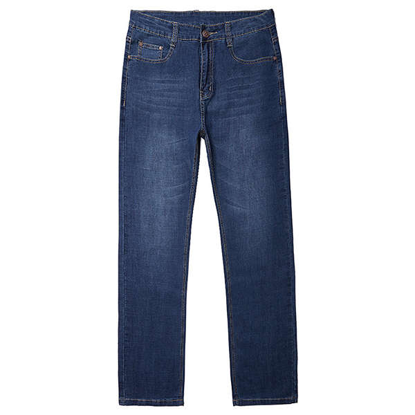 Mens Big Size Business Loose Elastic Mid Waist Jeans (COLOR: BLUE | SIZE: 50)