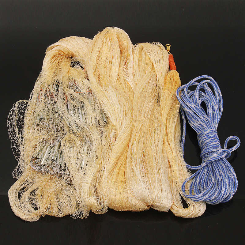 ZANLURE 5m/16ft Nylon 0.5 Mesh Fishing Casting Net Hand Throw Cast Net With Sinker Sea Fishing"