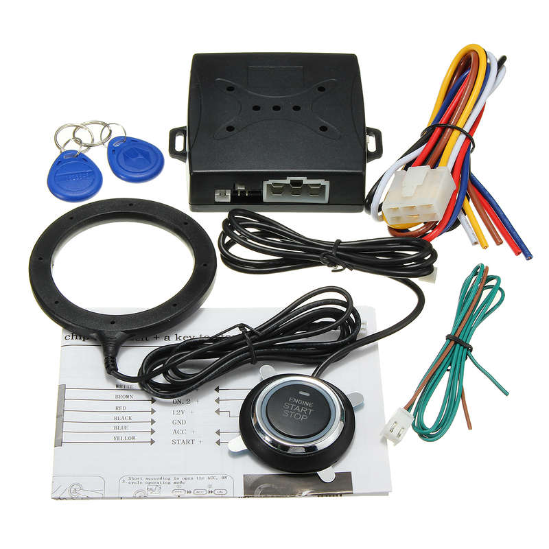 Car Engine Push Start Buttons RFID Lock Ignition Starter Keyless Entry Start 12V