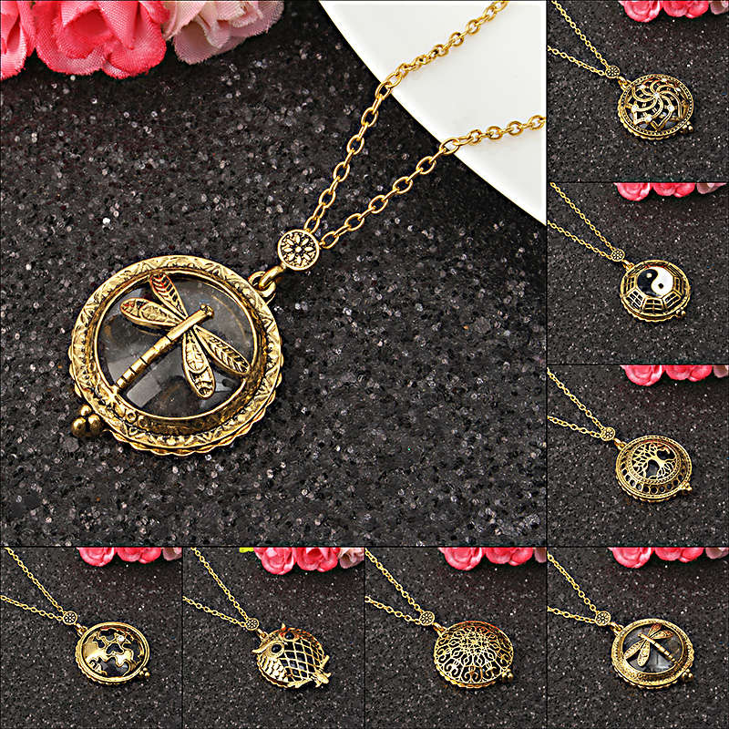 Tree Life Hollow Vintage Retro Magnifier Pendant Glass Necklace Chain