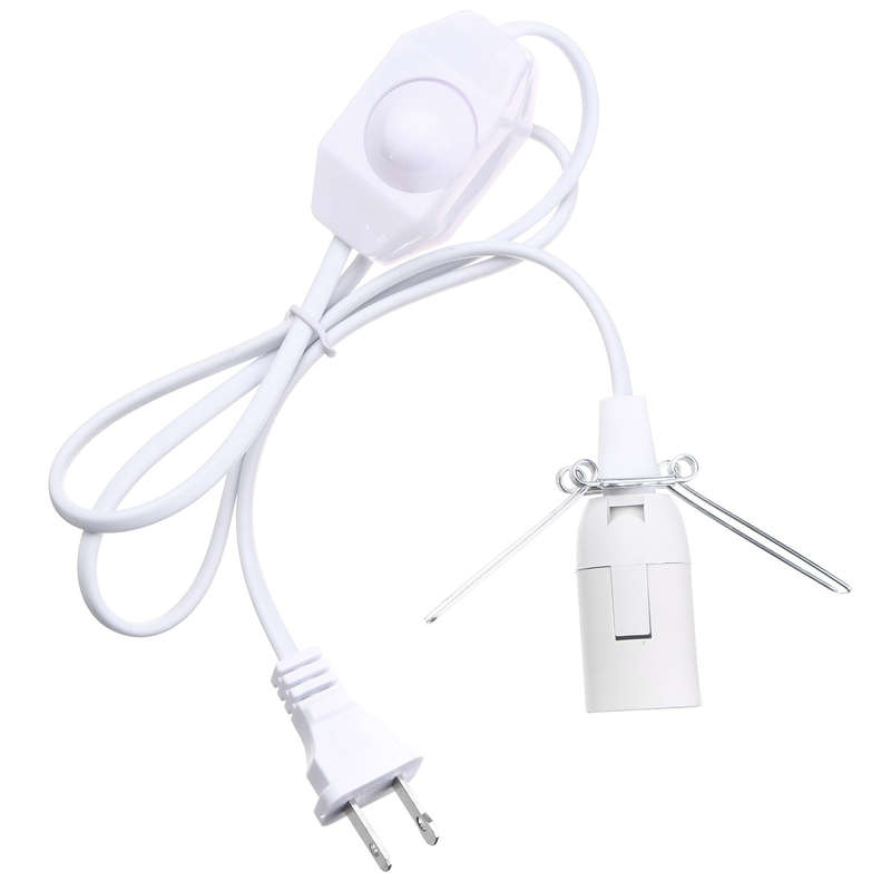 1M E12 Socket Bulb Adapter US Plug with Dimmer Cable Cord Switch for Himalayan Sal... (COLOR: WHITE)