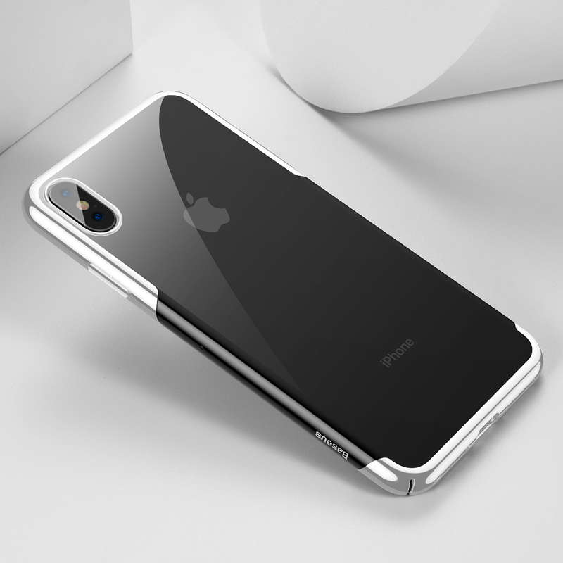 Baseus Clear Plating Anti-yellowing Hard PC Protective Case For iPhone XS Max 6.5... (COLOR: SILVER)