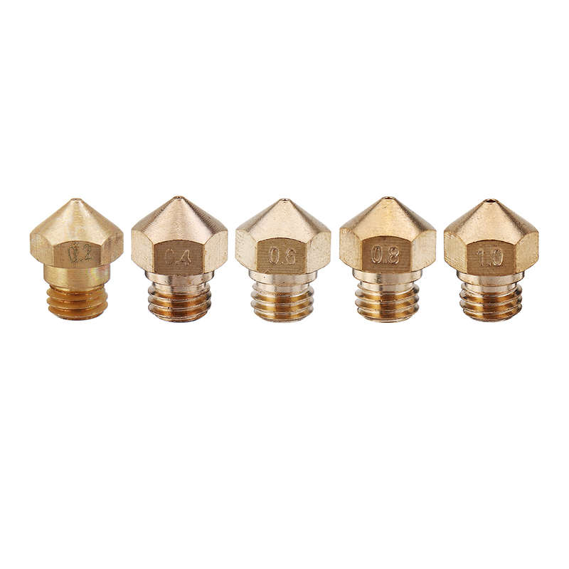 5pcs 0.2/0.4/0.6/0.8/1.0mm MK10 Extruder Nozzle Each + 2pcs 0.2/0.4/0.6/0.8/1.0mm Cleaning Needle E