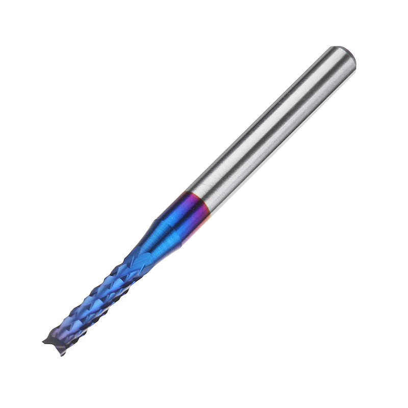 Drillpro 10pcs 0.8-3.175mm Blue NACO Coated PCB Bits Carbide Engraving Milling Cutter For CNC Tool R