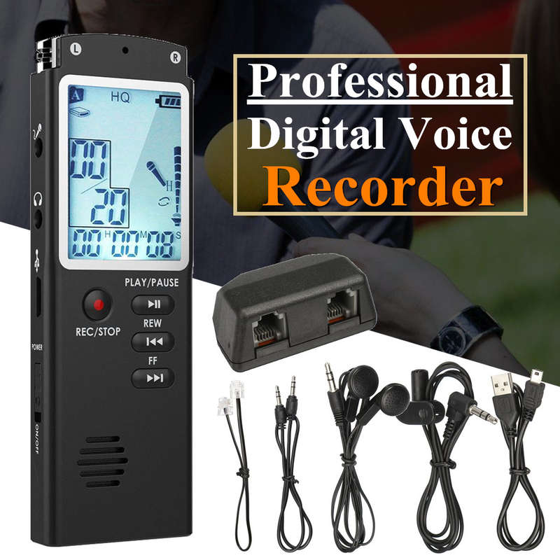 8GB 16GB Rechargeable USB Digital Audio Voice Recorder Dictaphone MP3 Player - 0.14kg