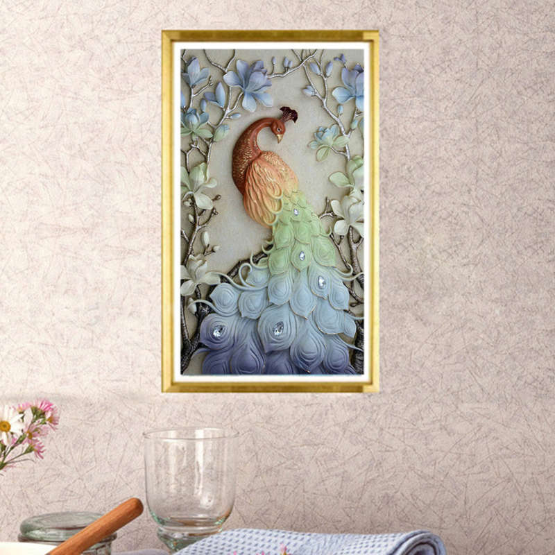 New 5D Diy Diamond Painting Beautiful Peacock Pictures Diamond Painting Cross Stitch Animals Needlew