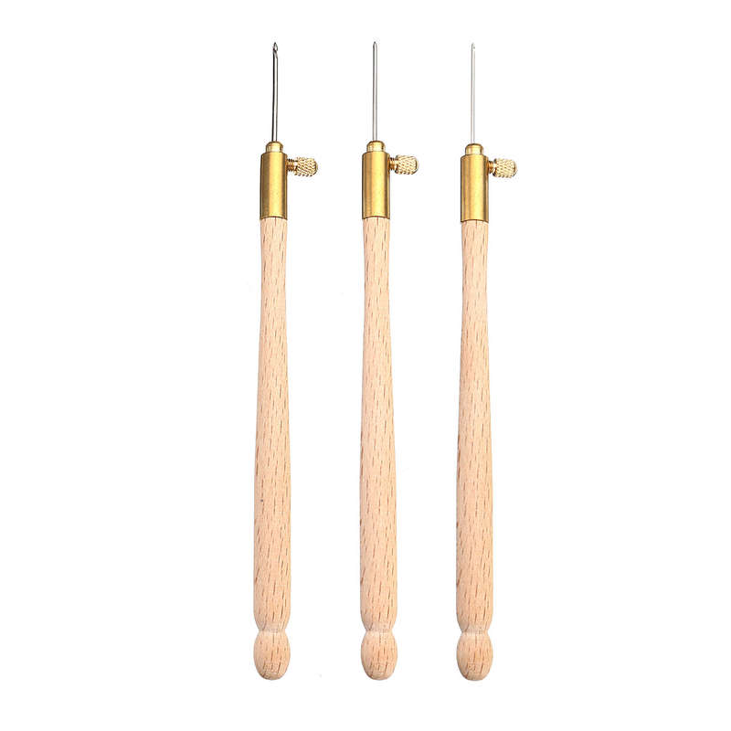 70 90-100 Embroidery Tambour Hook Needle with 3 Needles Beading Crochet Set Tool Kit