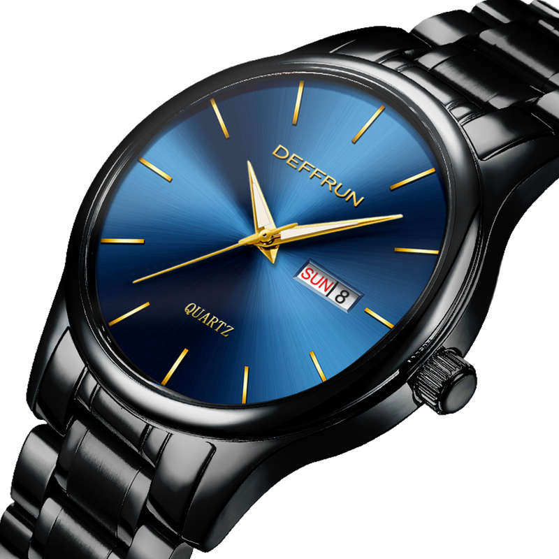 Watch Calendar Business Style Men Watch Stainless Steel Strap Casual Quartz Watches