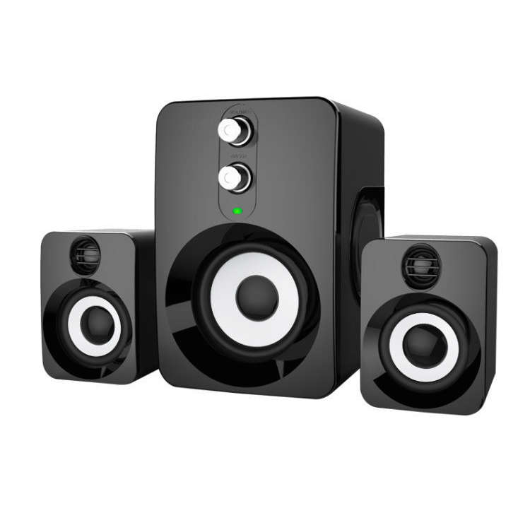 2.1 Stereo Speaker USB 3.5mm Aux Heavy Bass For Mobile Phone Computer Laptop  (COLOR: BLACK)