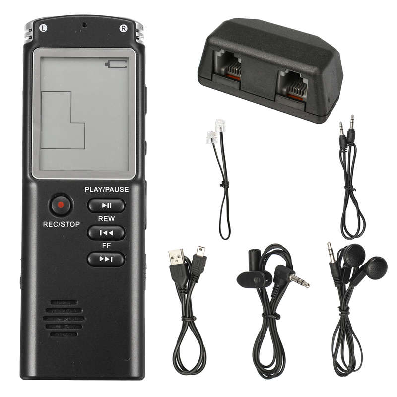 8GB 16GB Rechargeable USB Digital Audio Voice Recorder Dictaphone MP3 Player - 0.14kg