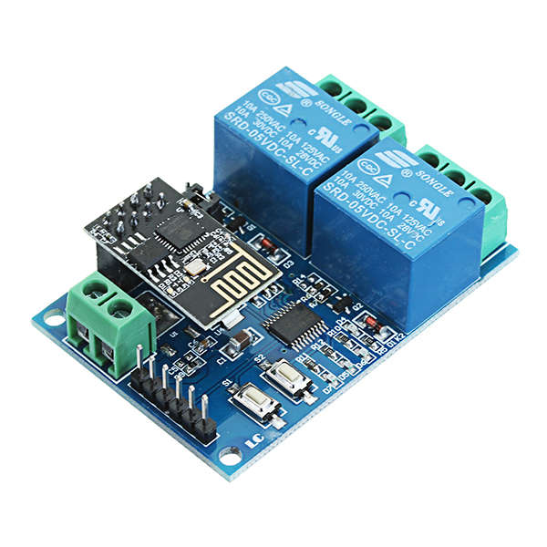 5V ESP8266 Dual WiFi Relay Module Internet Of Things Smart Home Mobile APP Remote Switch - 0.04kg