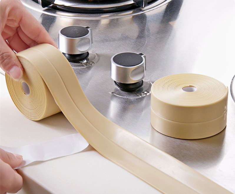 Honana 3.8cm x 320cm Kitchen Bathroom Self Adhesive Wall Seal Ring Tape Waterproof